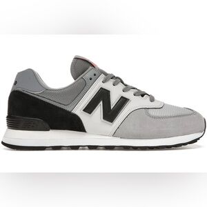 New Balance 574 - Black and Grey with Orange 8.5M (Very Light Use)